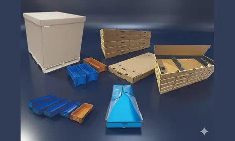 Caja de plastico corrugado coroplast con insertos de eva